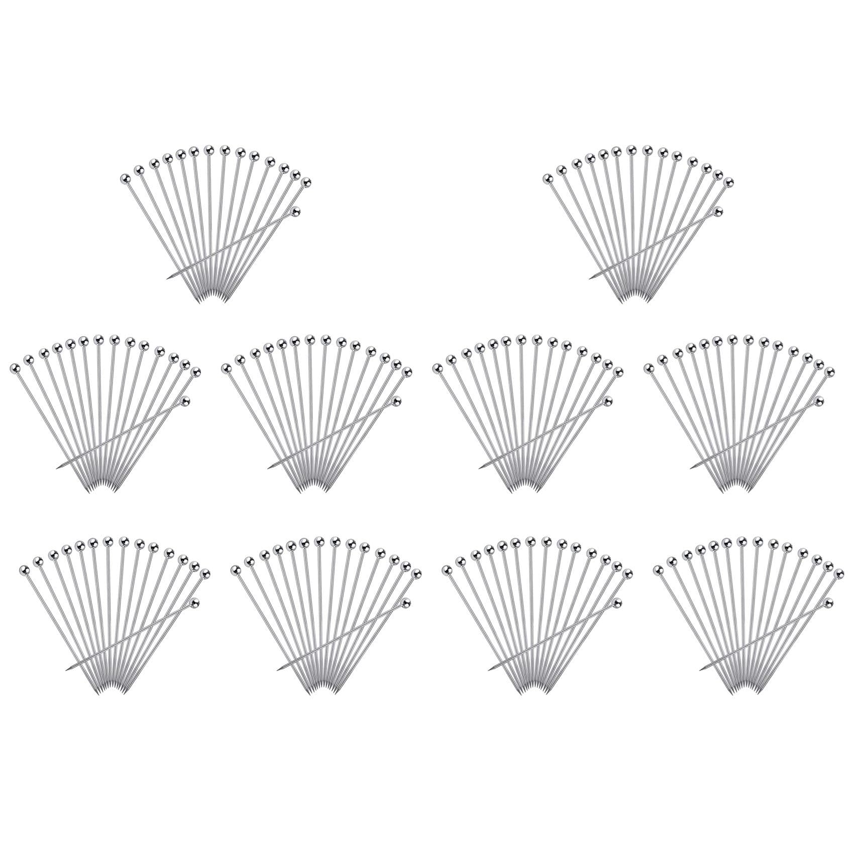 Hndhbfgrt 150Pcs Cocktail Picks, 4 Inch Reusable Stainless Steel Picks Cocktail Toothpicks for Olives Appetizers Sandwich