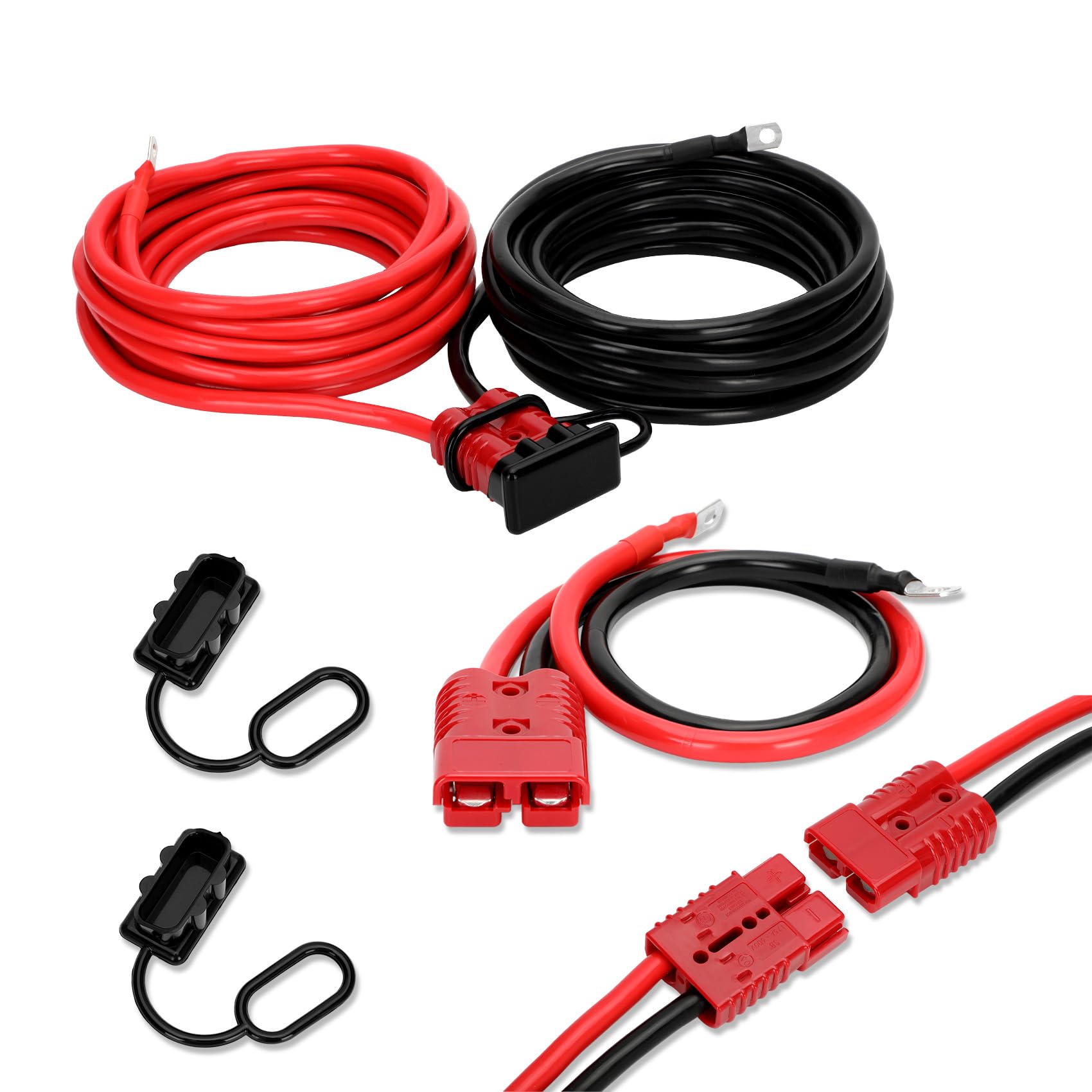 14FT Quick Disconnect Winch Power Cable, 2 Gauge 2 AWG Copper Wiring (Anrain)