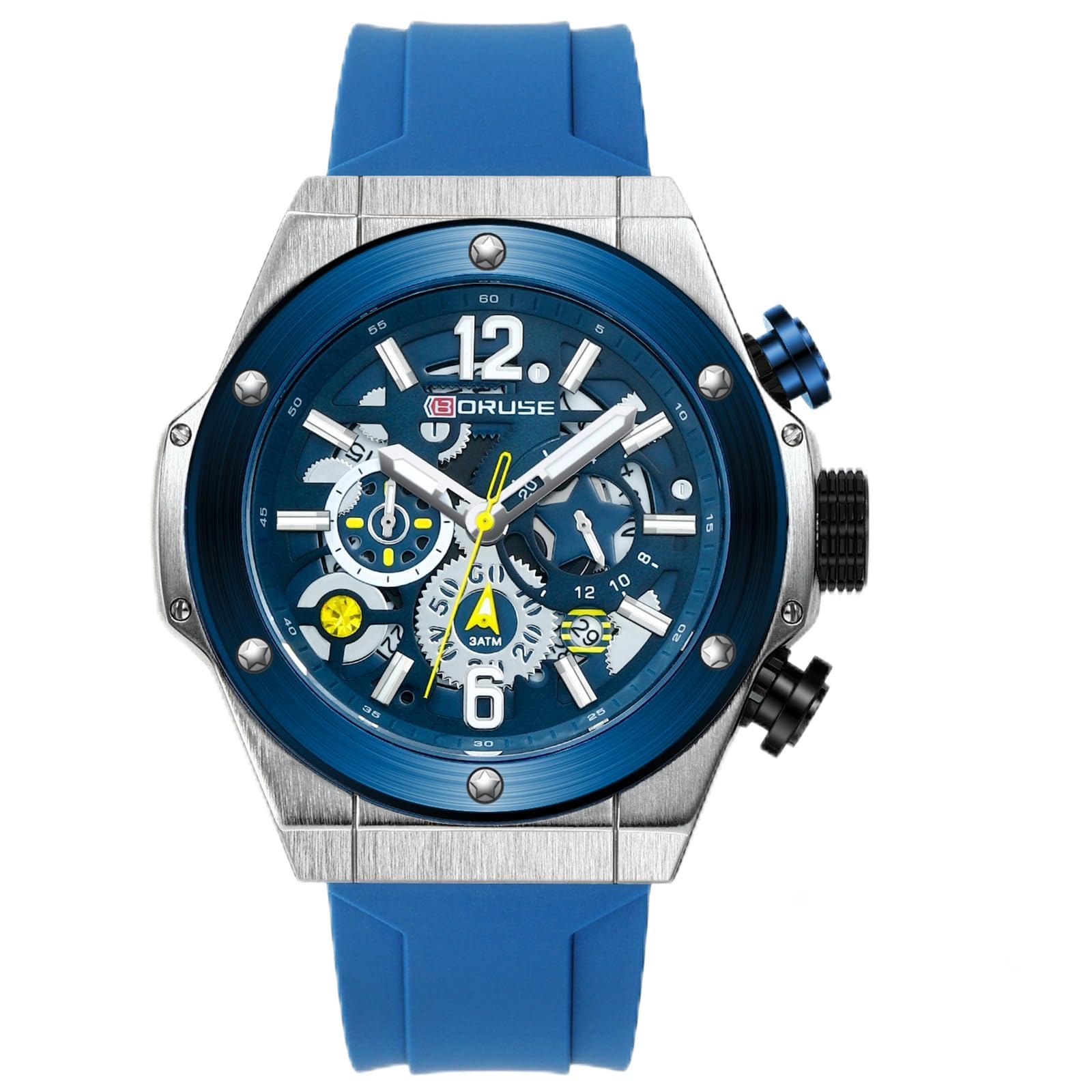 Montre chronographe élégante pour homme, étanche, lumineuse, bracelet en silicone, multifonction, pour homme d'affaires, sport, décontracté