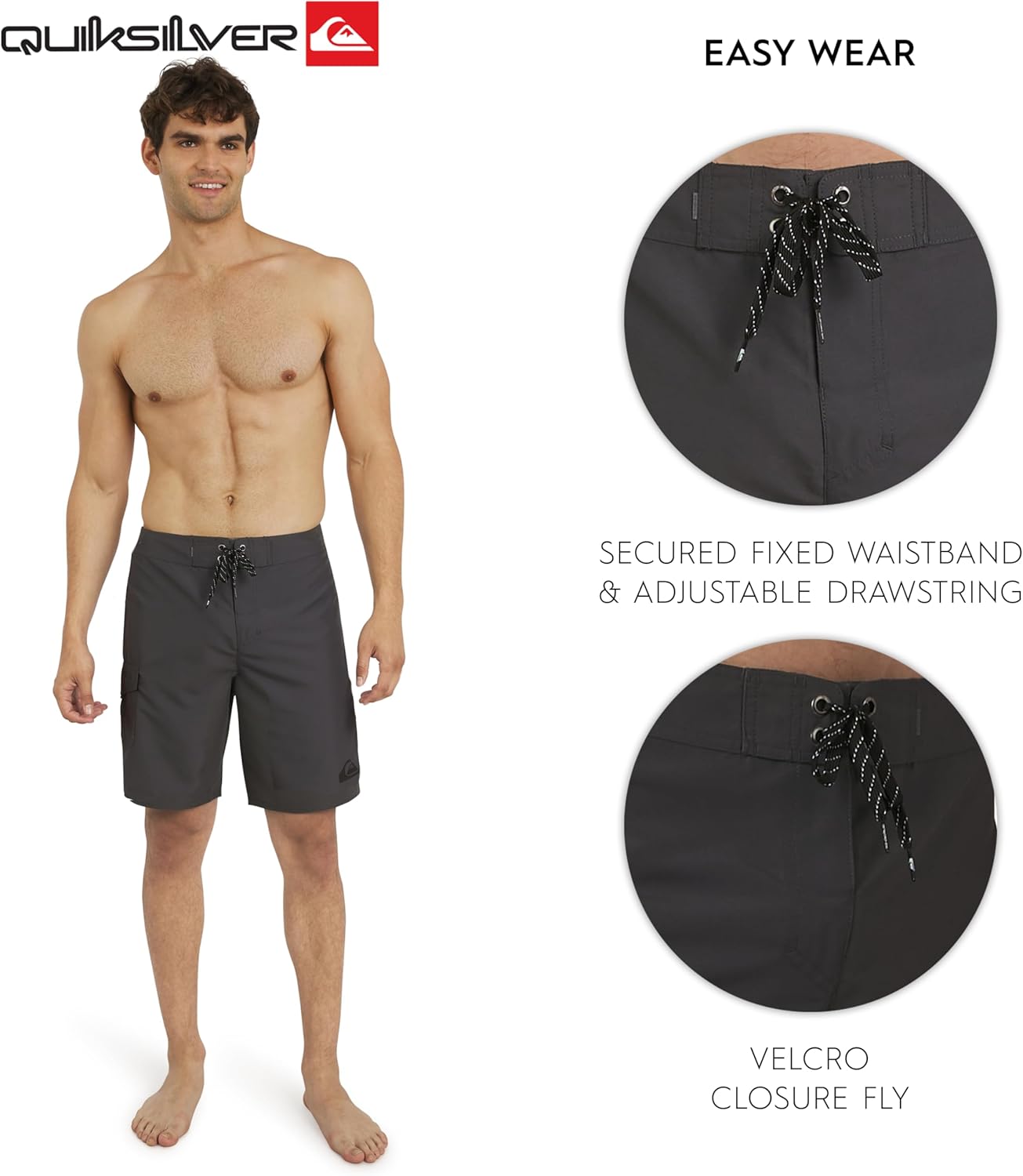 Quiksilver Men's Swimwear Regular Fit Fixed Waist UPF 50 Quick Dry 20 Inch Board Shorts - Image 5