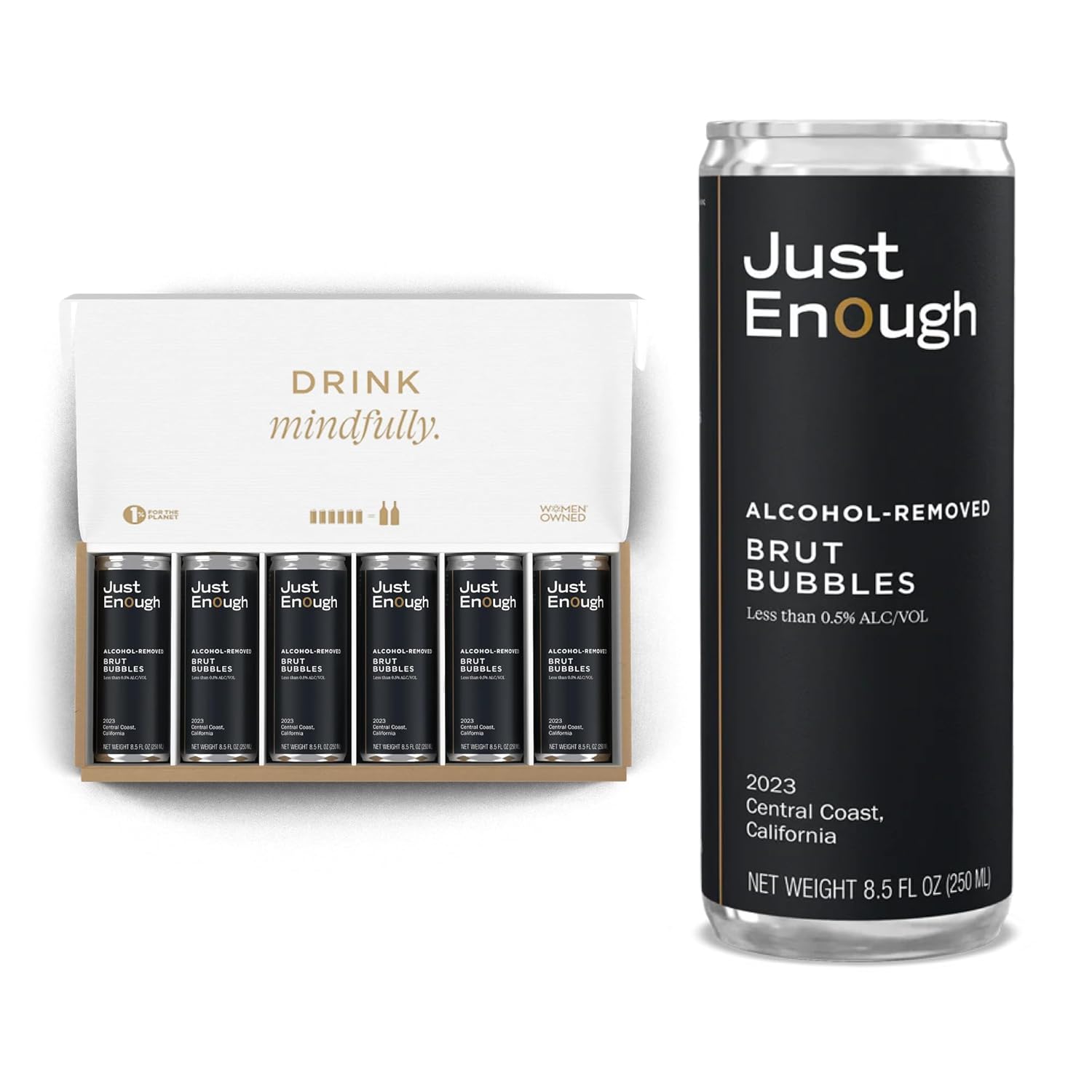 Just Enough Brut Bubbles Non-Alcoholic Sparkling Wine (6 Pack)