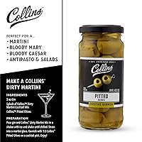 Vista 3 de Collins Aceitunas sin hueso: guarnición popular para cócteles, martinis sucios, ensaladas, bandejas de queso, embutidos, aperitivos, 4 onzas