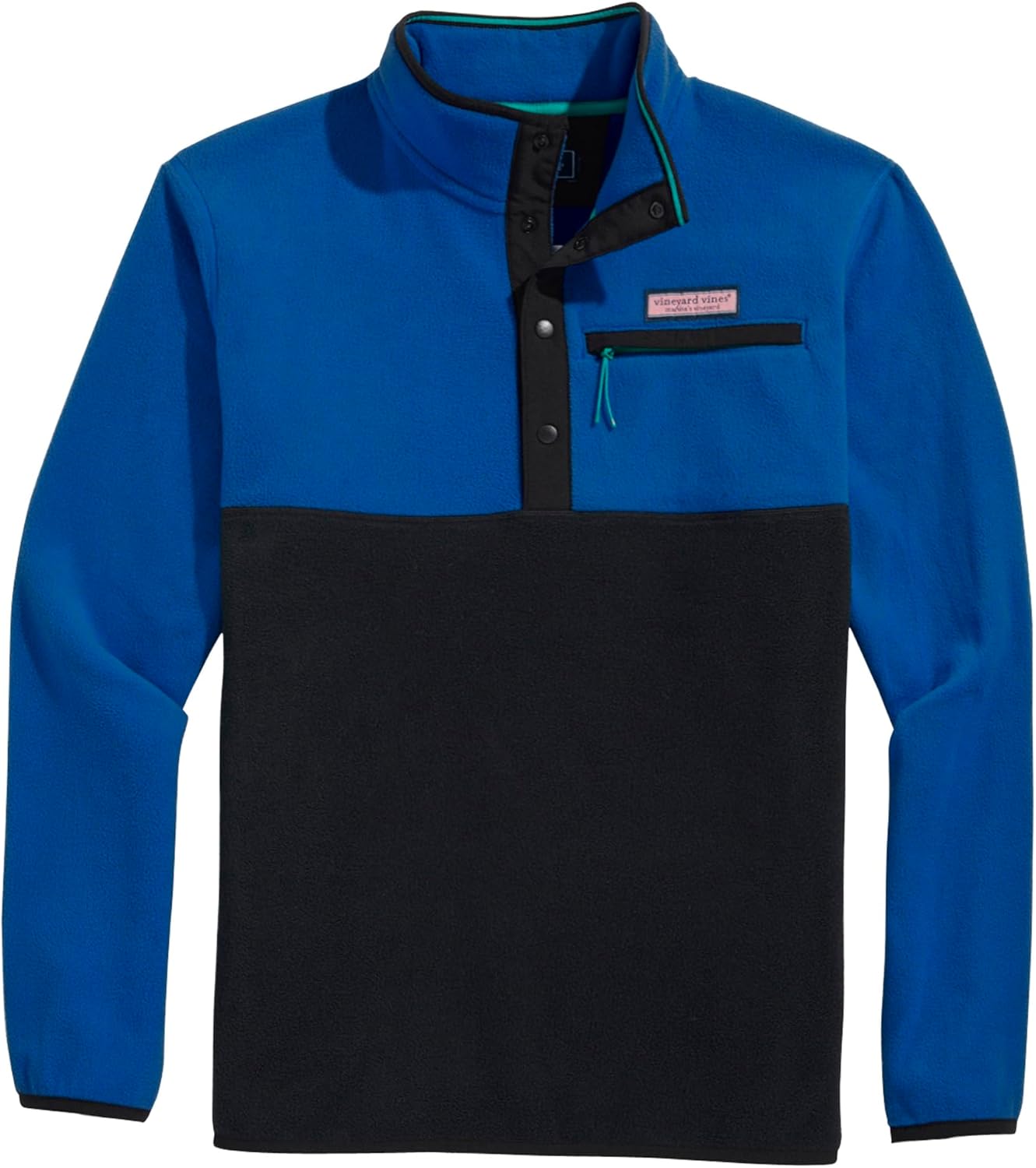 vineyard vines mens Color Blocked Harbor Fleece Quarter-snap