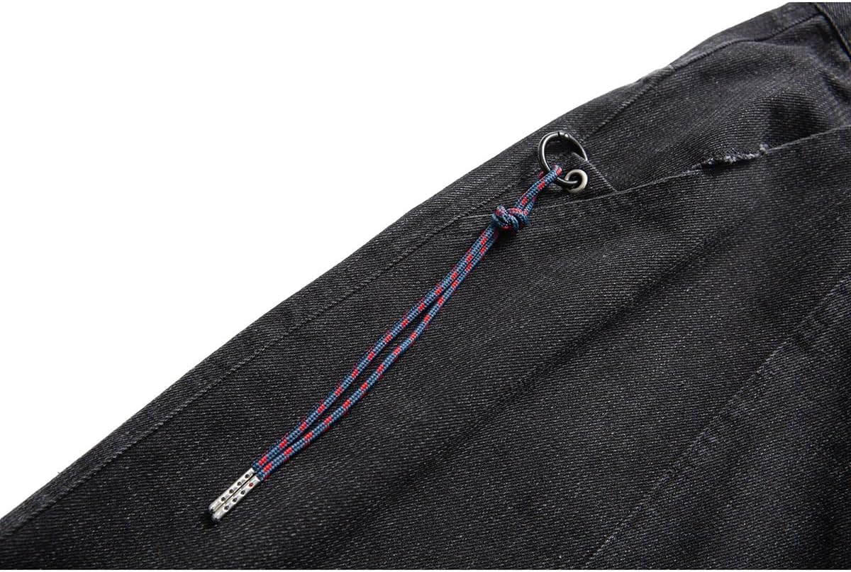 Men's Summer Retro Washed Cargo Denim Shorts Loose Fit Knee-Length Shorts