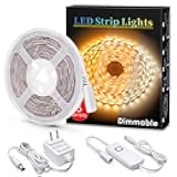MYPLUS Under Cabinet Led Lighting, 16.4ft LED Strip Lights Kit with Dimmer Control for Kitchen, Cabinet, Shelf, Counter, Bedroom and Décor, Warm White 3000K, 1050LM