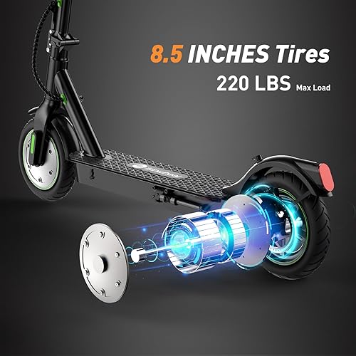 Miniatura 4 de isinwheel Electric Scooter, 17 Miles &amp; 18 MPH(MAX Ver. 22 Miles &amp; 21 MPH) Commuting Electric Scooter, 350W Motor(MAX Ver. 500W) 8.5 10 inch Solid
