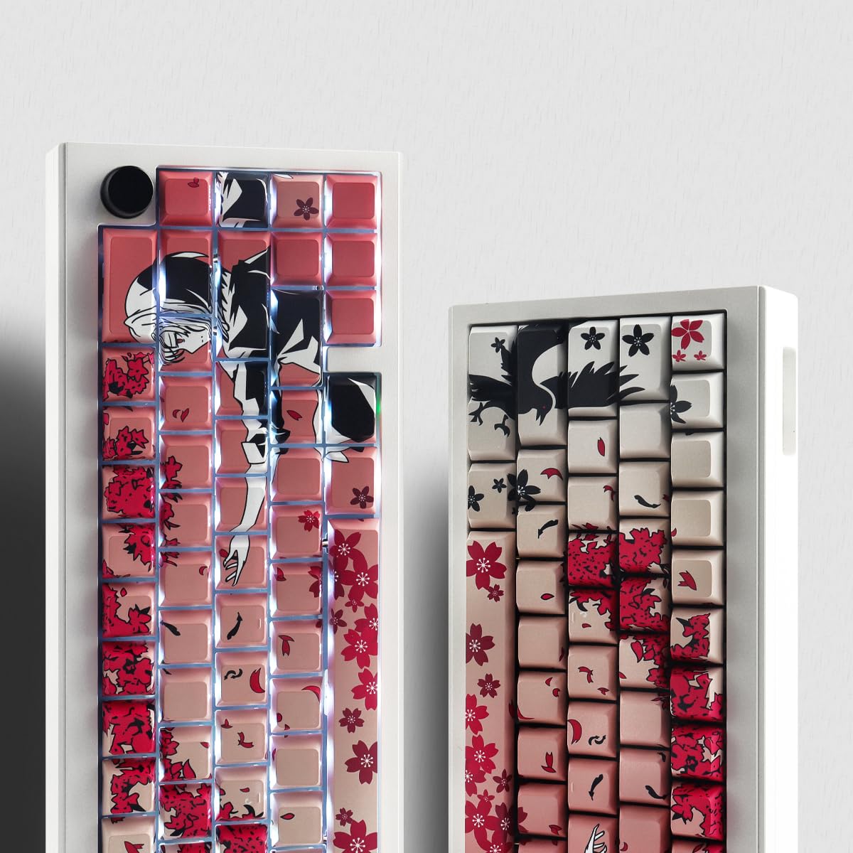 JakeTsai Keycaps, 135 tasti a Sublimazione con profilo ciliegio, incisi lateralmente, trasparenti, set di Keycap per Switch Cherry MX layout ASIN/ISO Tastiere Meccaniche