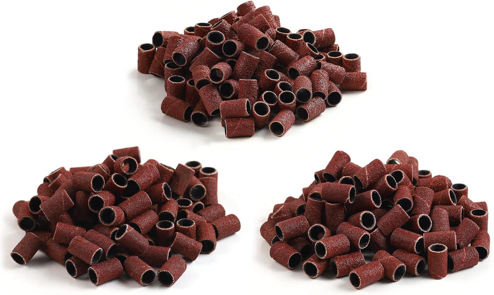 Shelloloh 300pcs Sanding Bands for Nail Drill Manicure Pedicure #80#120#180 Grit File Sanding Piece Set Professional Nail Sanding Bands bit Nail Art Tool