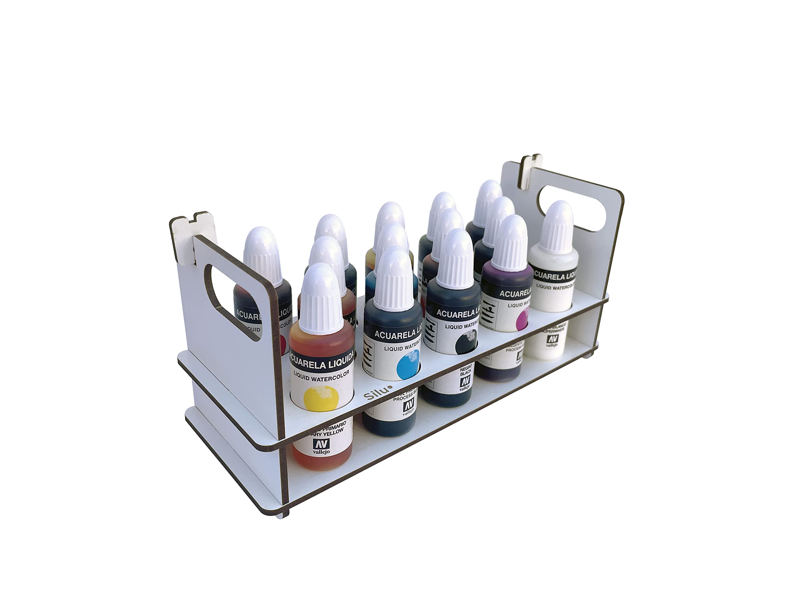 Silu- Vallejo Set Acuarelas profesionales mas Organizador de pinturas, Pack de Iniciación para Principiantes y Profesionales