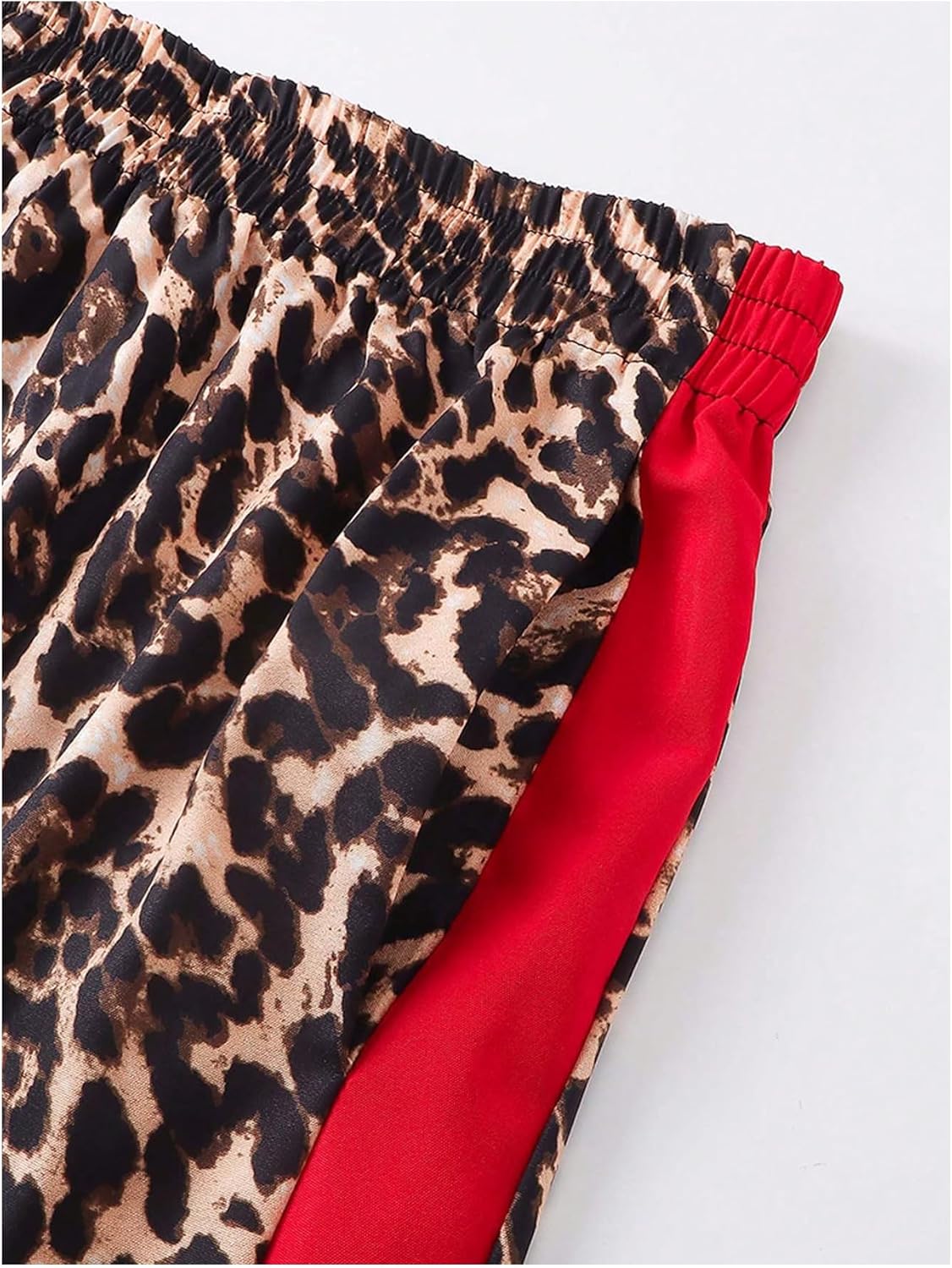 Verdusa Women's Plus Size Leopard Baggy Pants Y2K Streetwear Wide Leg Trousers - Image 3