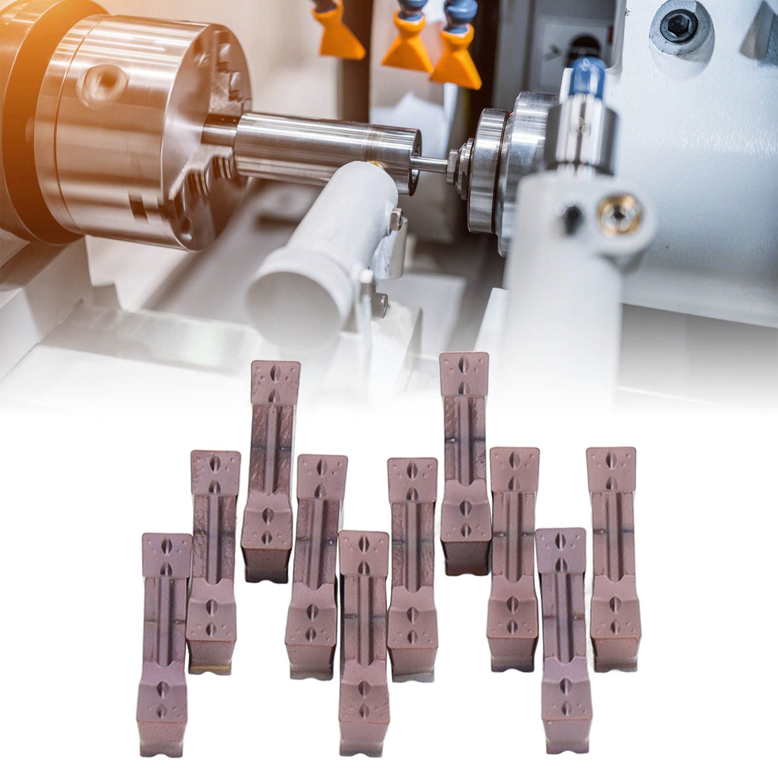 10-teilige Hartmetall-Stecheinsätze, CNC-Stecheinsätze, Hartmetall-Stecheinsätze, Beschichtung von Hartmetalleinsätzen, CNC-Drehmaschine mit Abgeschnittener Klinge, Drehwerkzeug