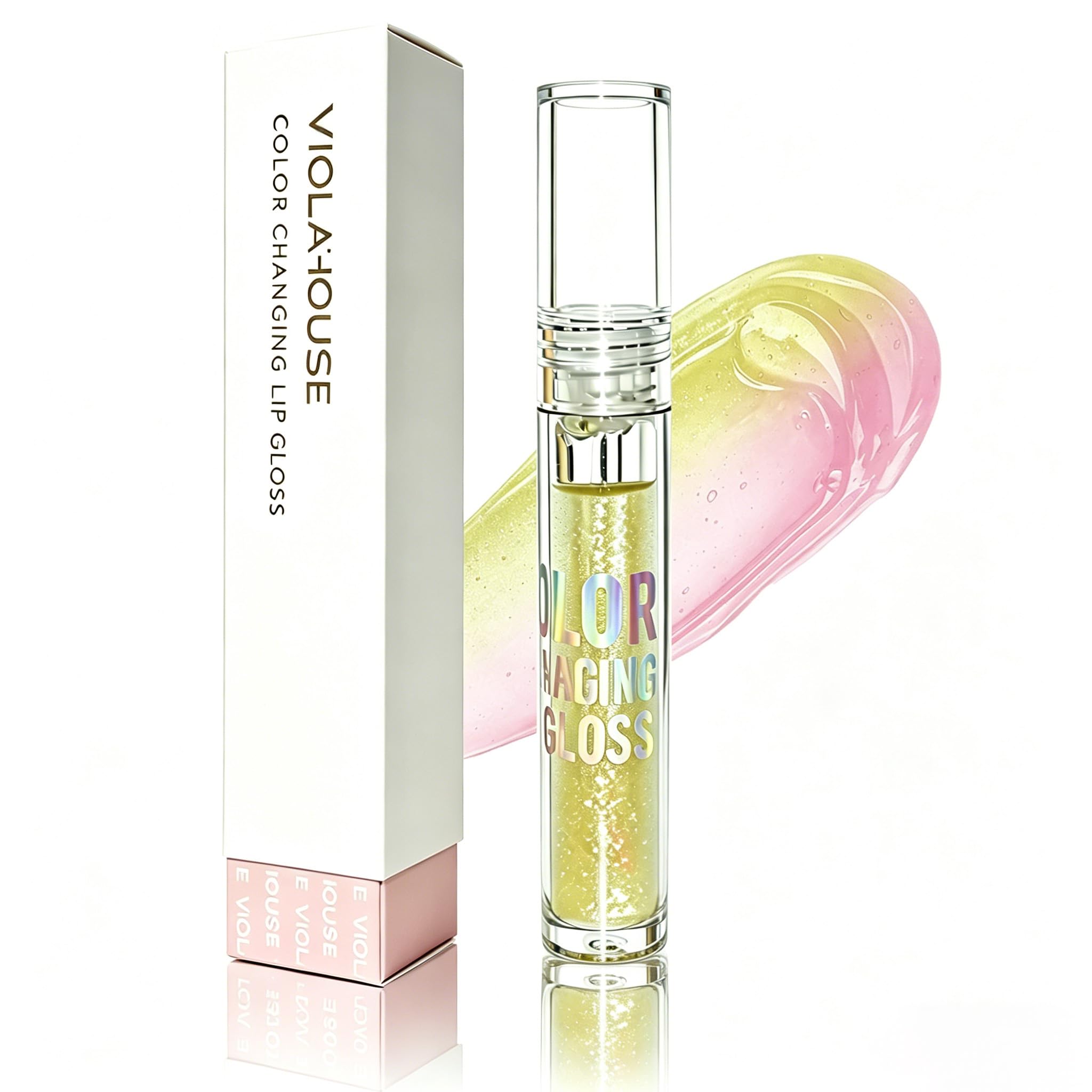 VIOLA HOUSE Color Changing Lip Gloss, PH Lip Tinted, High Gloss Lipstick, Waterproof,Long Lasting Lip Care. 5g