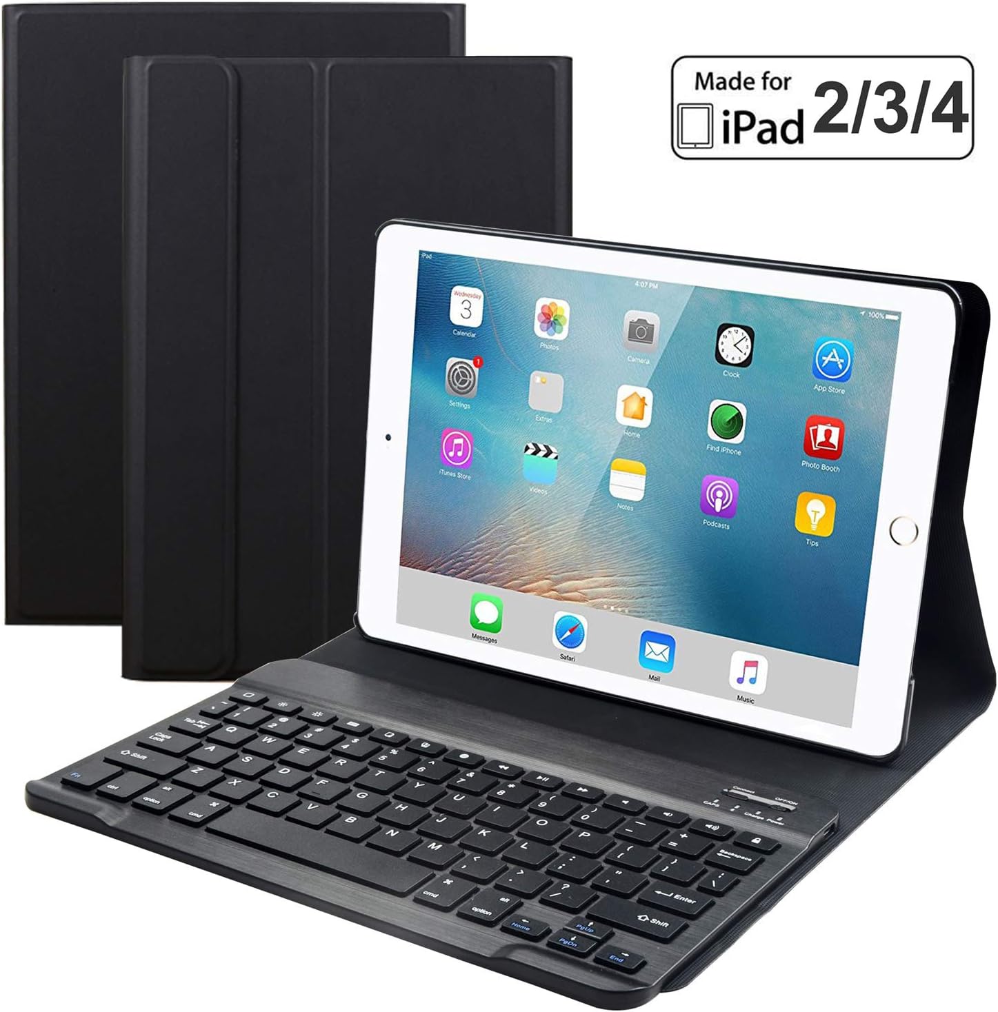 Eoso Keyboard Case for iPad 4th Generation 2012,iPad 3rd Generation 2012, iPad 2 2011 Built-in Wireless Slim Shell Magnetic PU Protective Cover for (Old Model) iPad 2/3/4(Black) Eoso Keyboard Case for iPad 4th Generation 2012,iPad 3rd Generation 2012, iPad 2 2011 Built-in Wireless Slim Shell Magnetic PU Protective Cover for (Old Model) iPad 2/3/4(Black)