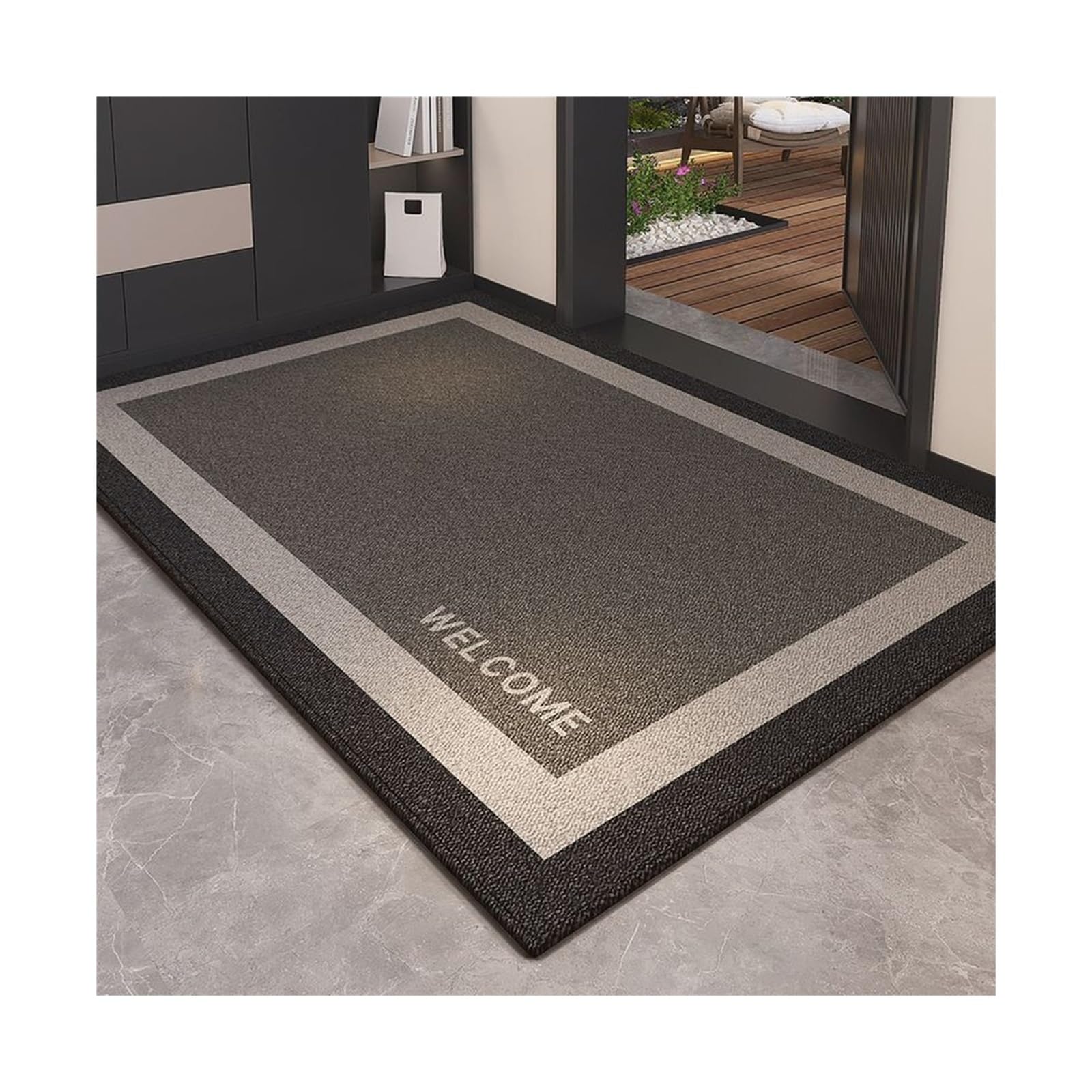 Tapis à poils bouclés QR-029 antidérapant et résistant à la saleté pour porche 80X120cm