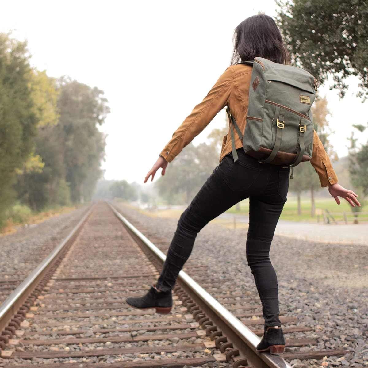 🔥 Origaudio Finley Mill Backpack - 17 Laptop Pocket - Great for Business, Travel, and Students (Green)