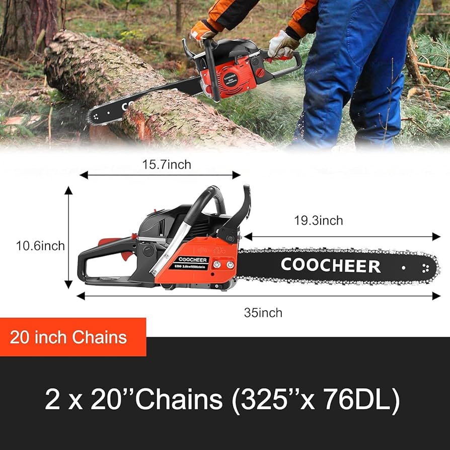 Amazon.com : COOCHEER 62CC Gas Chainsaw, 20
