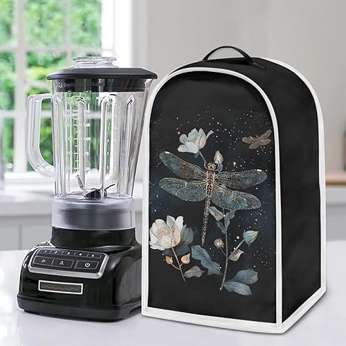 Miniatura 5 de doginthehole Funda antiarañazos para licuadora, diseño estético de libélula floral, cubierta antipolvo, para cafetera, electrodomésticos, fácil de