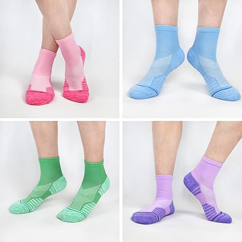 Miniatura 2 de J.WMEET Calcetines tobilleros deportivos para mujer, calcetines acolchados para correr, senderismo, rendimiento, deportivos, de algodón, paquete de 6