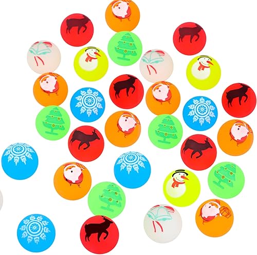Bolas de Navidad que brillan en la oscuridad, pequeñas bolas inflables para niños, bolas de goma brillantes de 1.18 pulgadas, regalos de fiesta,