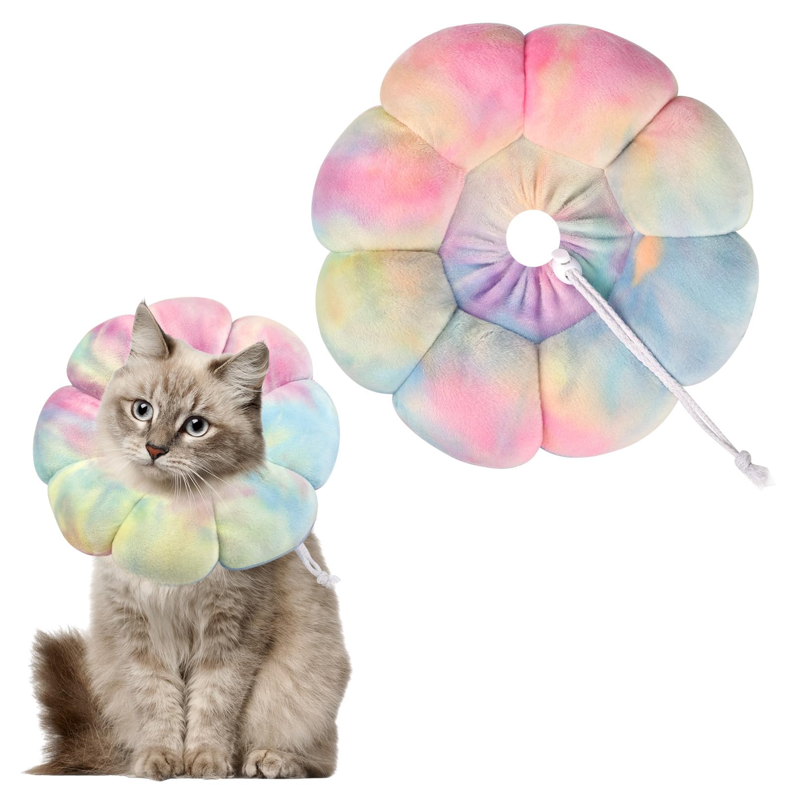 Adjustable Dog Cone Collar, Soft Dog Elizabethan Collar Recovery E Collar After Surgery, Recovery E-Collar for Kittens/Puppies and Cats Recovery