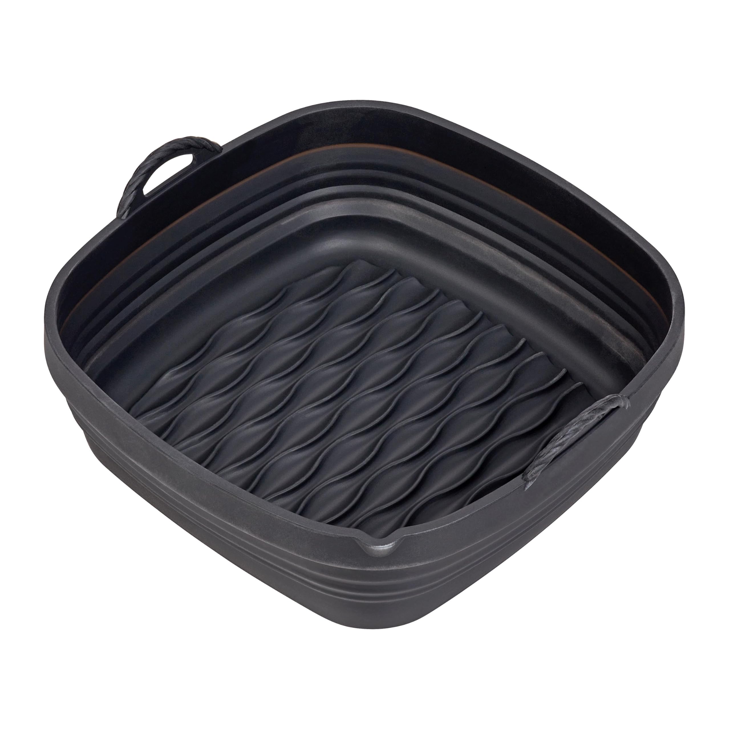 Tala Collapsible Square Silicone Air Fryer Liner 20.5 x 21.5 x 8cm - Non-Stick, Heat-Resistant, Space-Saving, with Pouring Lip and Handles