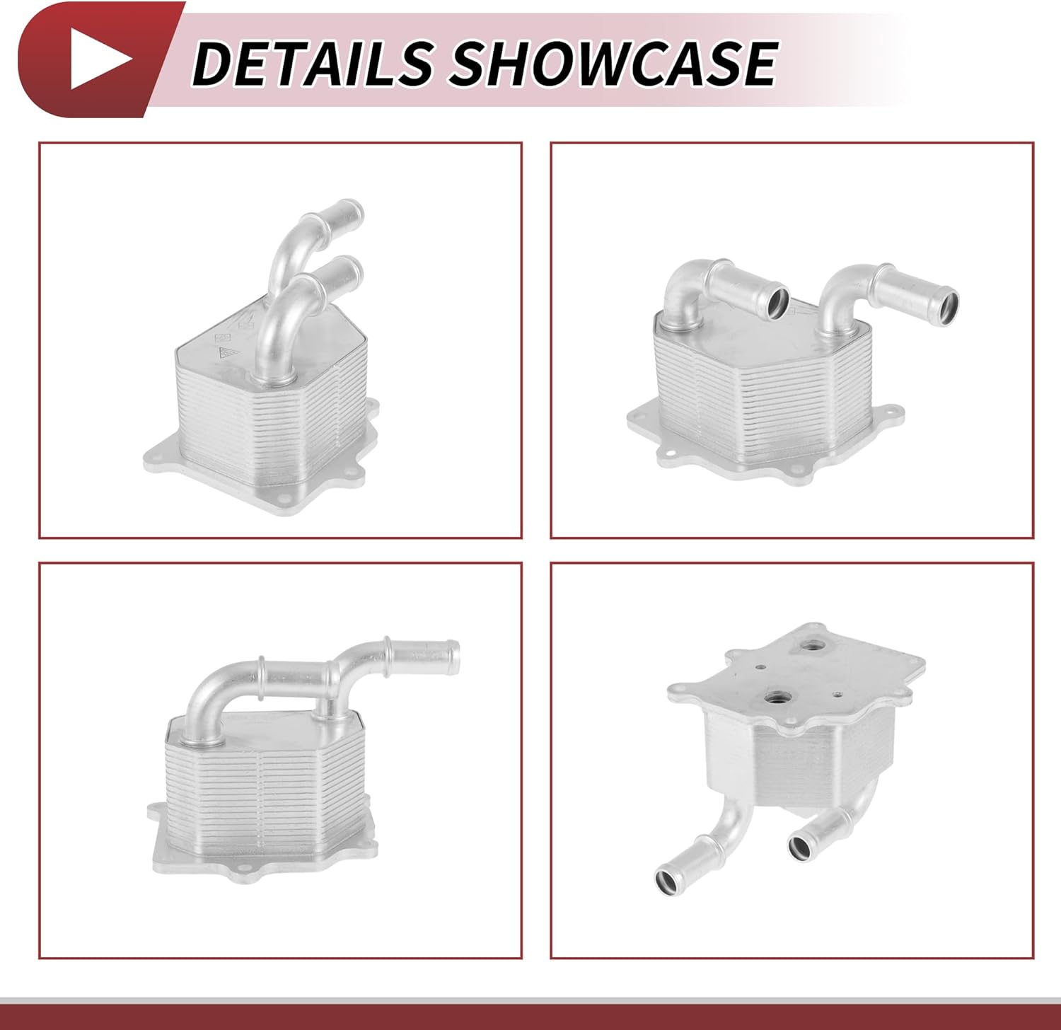 Engine Oil Cooler for Ford Edge 07-09 V6 3.5L Transmission Oil Cooler Trans Cooler No.7T4E6A642DA/7T4E-6A642-DA Aluminum Alloy Silver Tone 1 Pcs Car