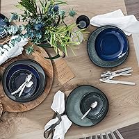 Vista 6 de like. by Villeroy & Boch Lave Gris Collection - Plato llano, gres, 11 pulgadas de diámetro, apto para lavavajillas y microondas