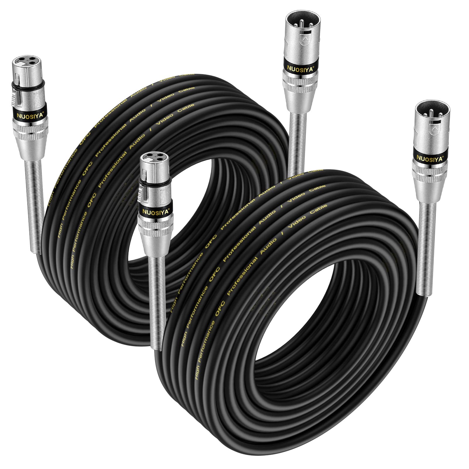 Cavo XLR Bilanciato 10m, 2 Pacchi Design SR a molla in metallo Cavo per Microfono,per Registratore da Studio, Microfono, Mixer, Sistema di Altoparlanti