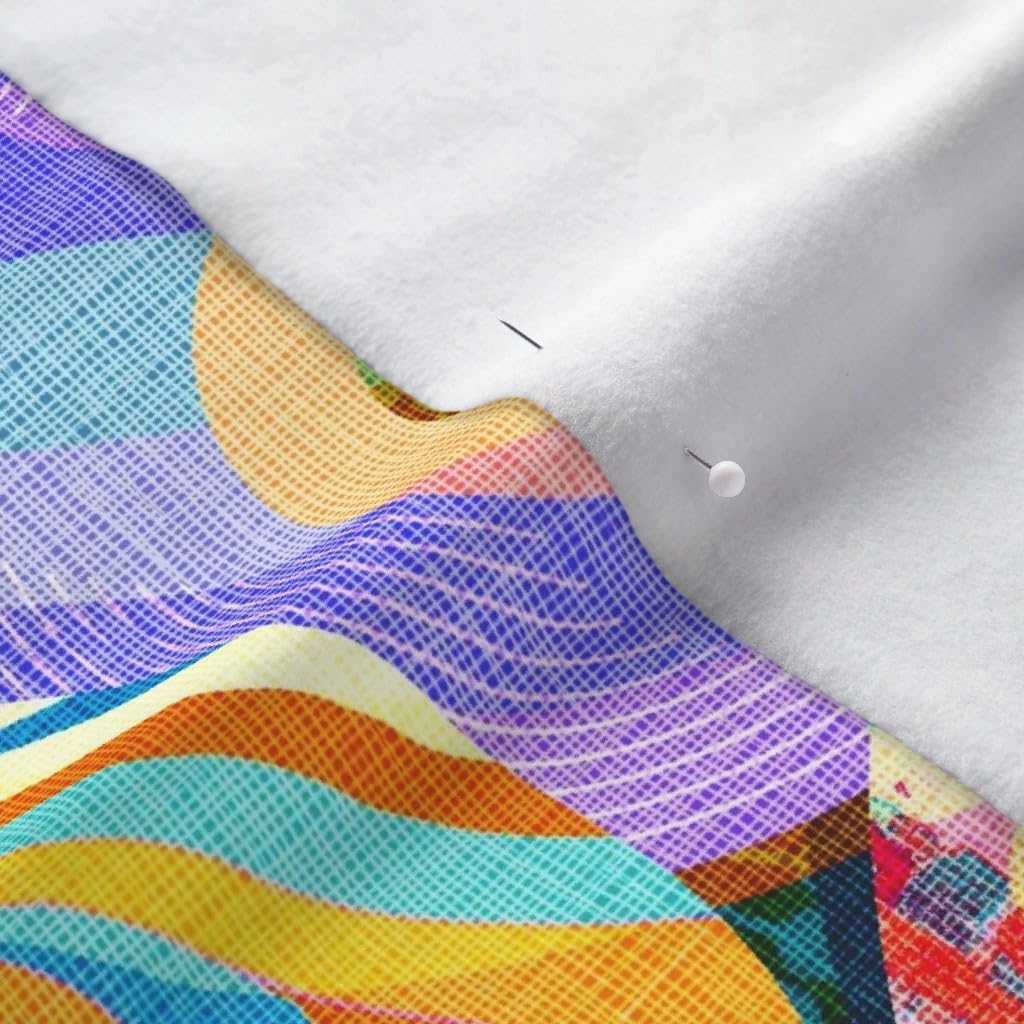 Spoonflower Fabric - Trippy Vinyl 1960S Hippie Vintage Disco 1970S Retro Nostalgia Printed on Polartec(R) Fleece Fabric by The Yard - Sewing Blankets Loungewear and No-Sew Projects