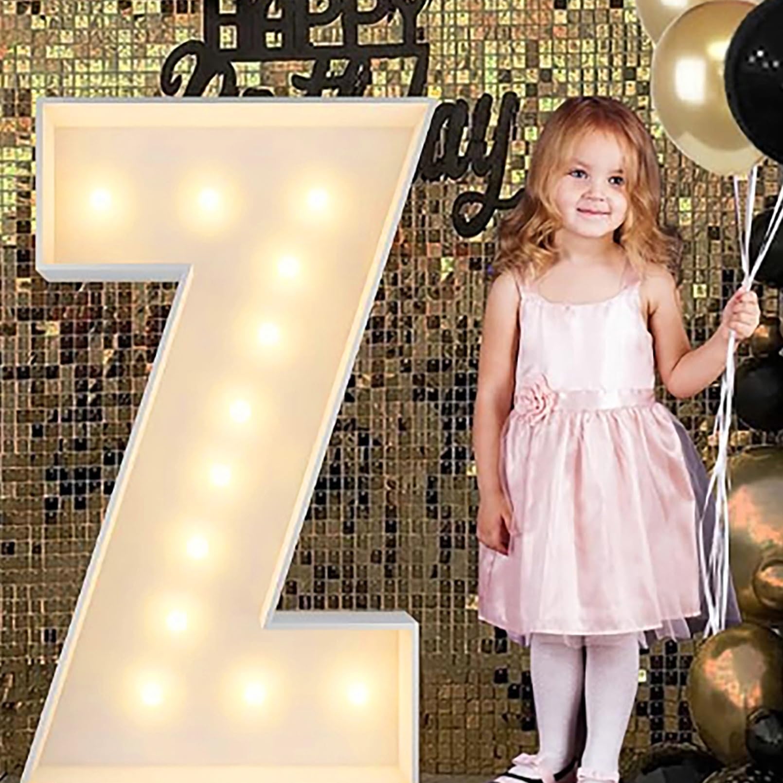 Alphabet LED Lights, 2.3/3.3/4ft Large Words Marquee Cardboard Letters Lamps For Birthday Graduation Party Decorations Wedding Home Decoration(Z,100cm/3.3ft)