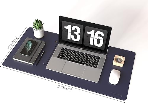 Miniatura 7 de RENMTURE Alfombrilla de escritorio de doble cara corcho natural y piel sintética para oficina y trabajo en casa protector de escritorio