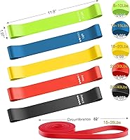 Vista 3 de Exercise Resistance Bands Set for 6 Natural Latex Workout Bands with Handles for Working Out Suitable for Pilates, Stretching, Physical Therapy