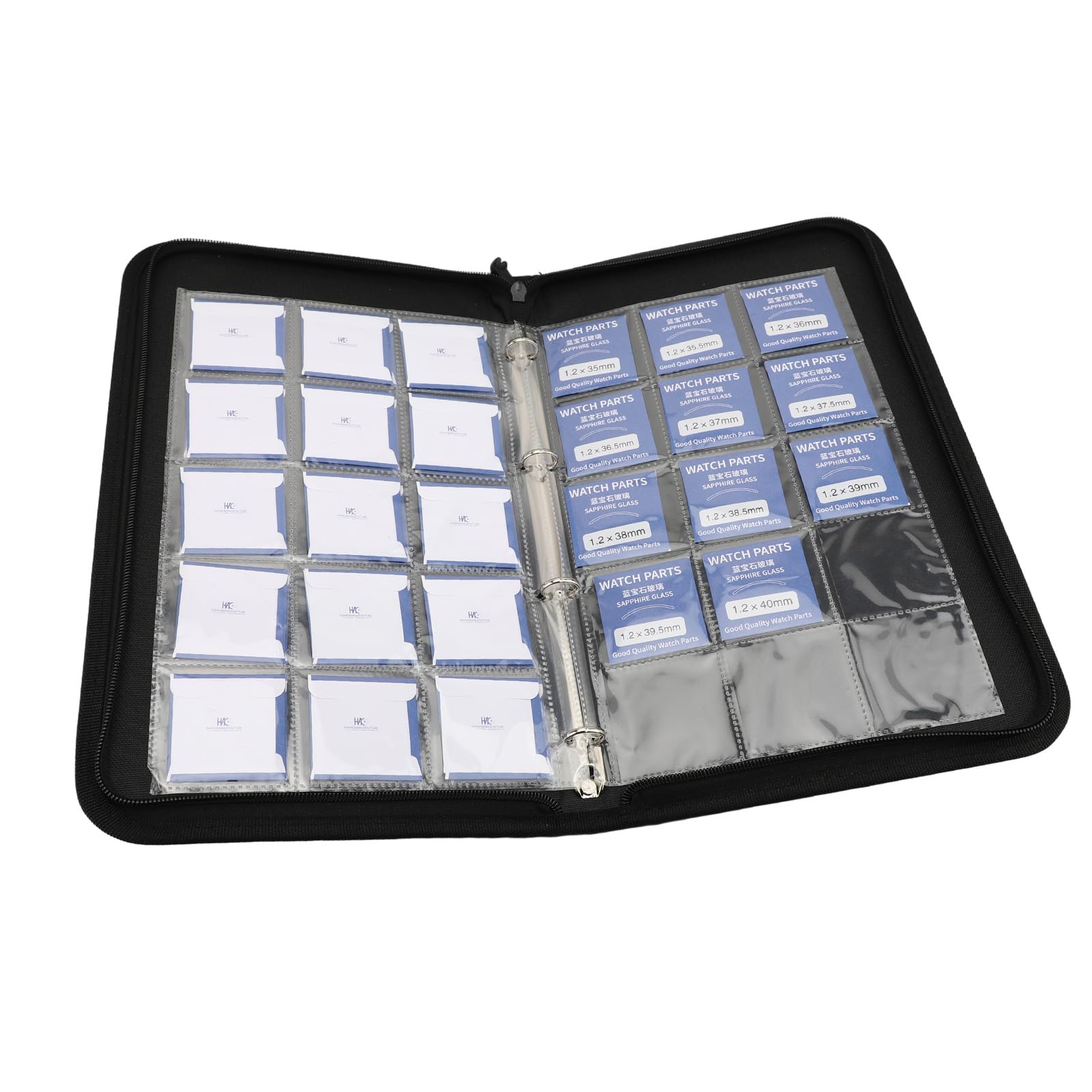 Saphirglas-Uhrenglas-Set, 41-teilig, Hochklare Doppelkuppel, Ersatz für Uhrmacher mit 20–40 Mm Durchmesser