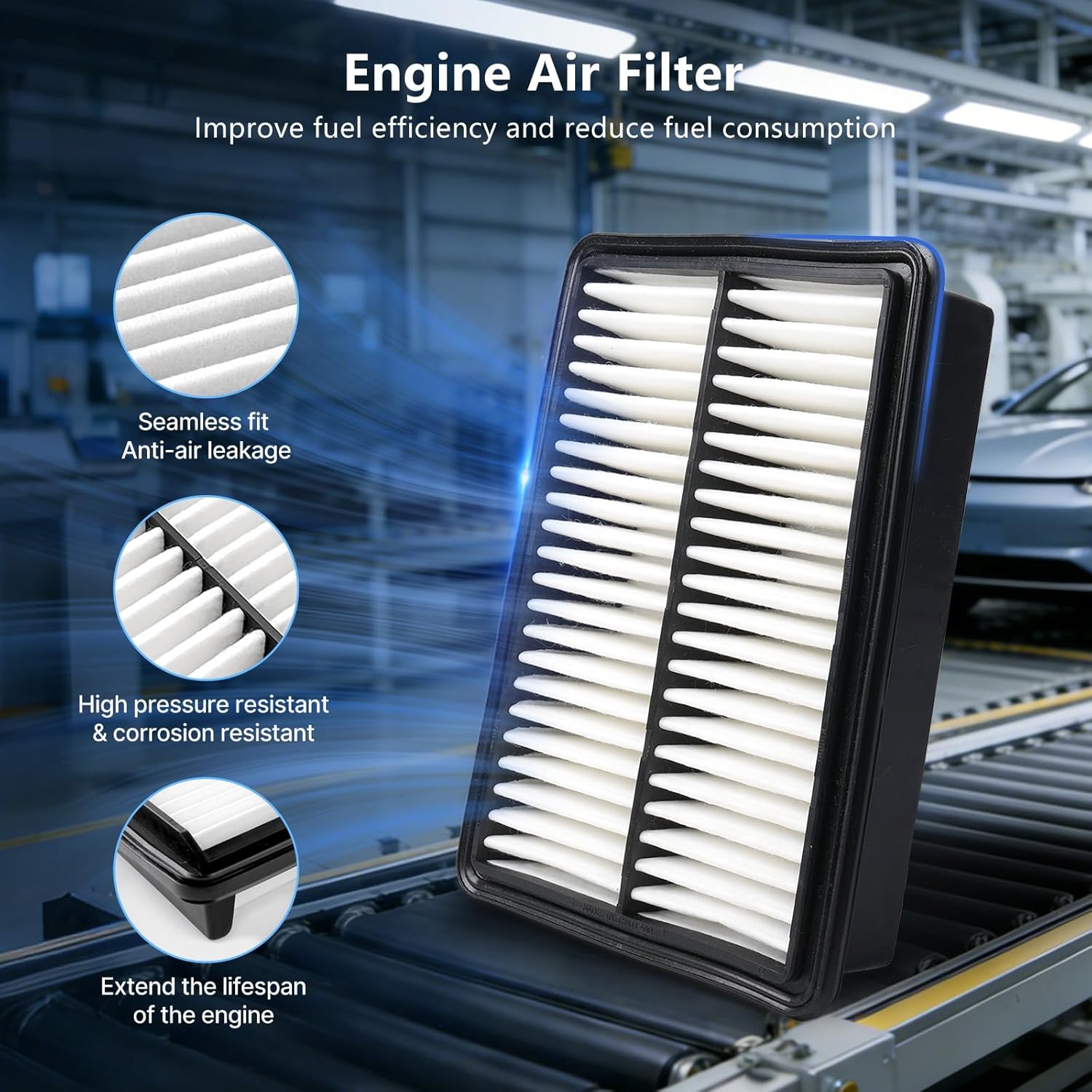 Cabin Engine Air Filter Kit for 2019-2022 Mazda 3, 2019-2022 CX-30, 2023 CX-50, Replacement for CA12668, CF12773