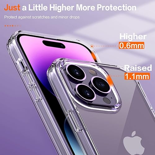 Miniatura 10 de 5 en 1 Funda transparente para iPhone 13, con 2 protectores de pantalla de vidrio templado + 2 protectores de lente de cámara protección completa,