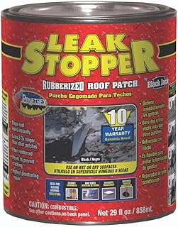Leak Stopper Rubber Flexx Liquid Rubber Coating - Seal & Waterproof Protection – for Boats, Roof, Tents, Machinery, Buildings, Interior, Exterior – 1 Quart Black