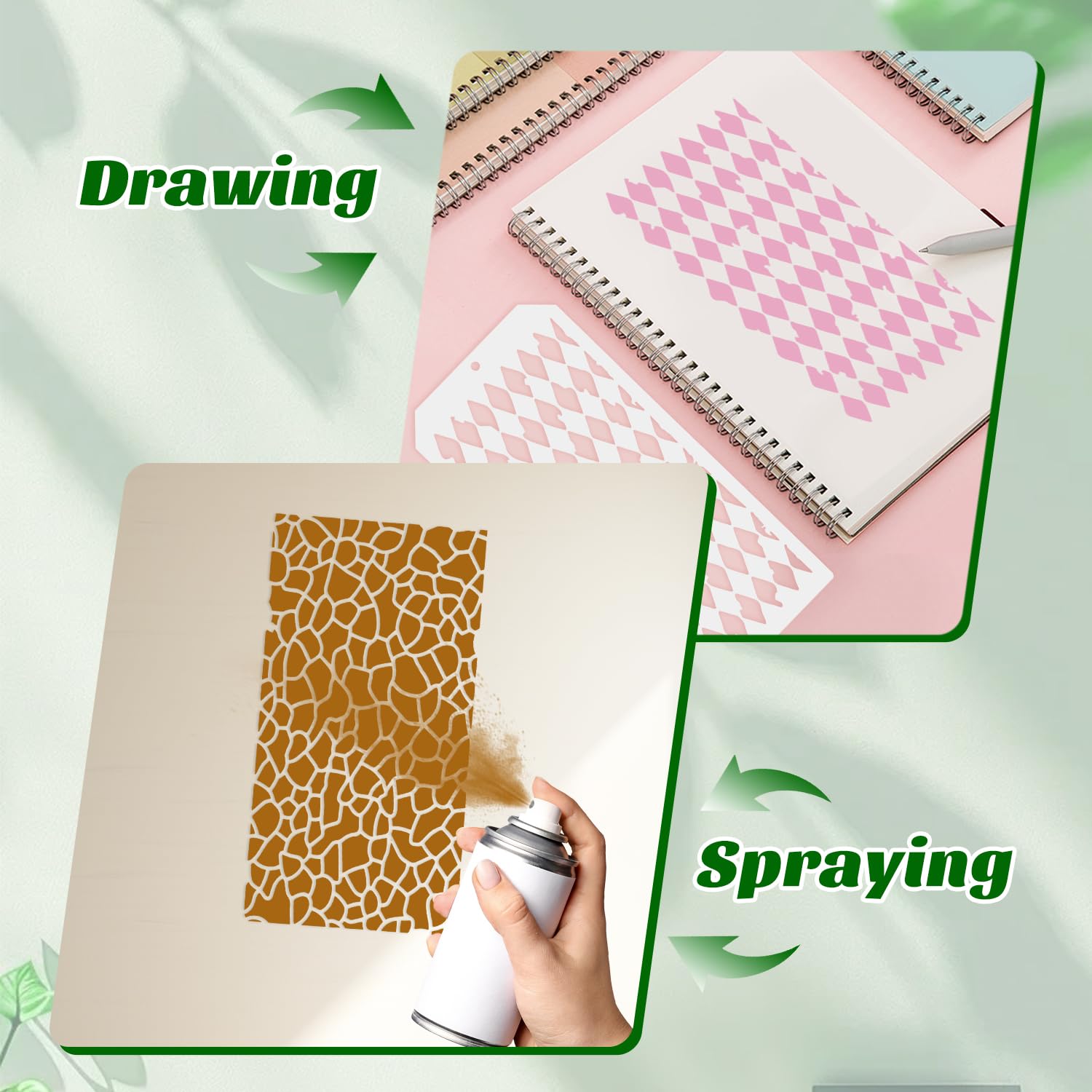 20 Stuks Dierenprint Sjabloons Voor Kunst - Herbruikbare Schildersjablonen Voor Scrapbooking En Doe-het-zelf Meubels - Dieren Schilderen Tracering Wandvloer Decor 78 X
