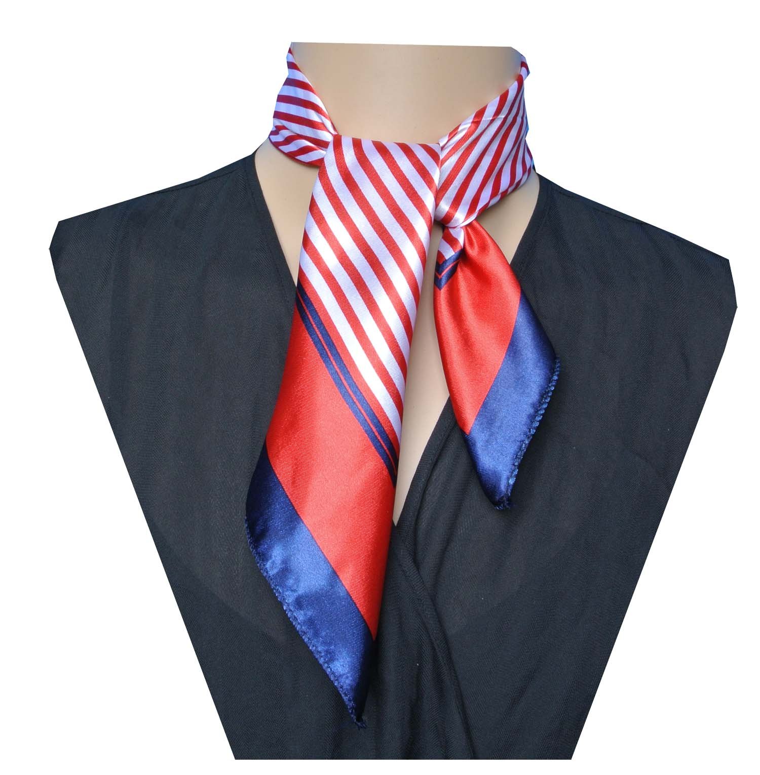 Fat-catz-copy-catz Fashion Square Scarf Shawl- Stylish, Red Stripe, Navy Nautical Style 50 * 50 cm