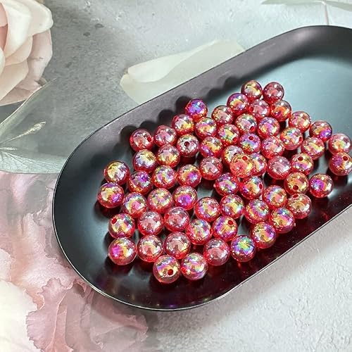 Miniatura 8 de LIMAOLLY 400 cuentas de burbujas acrílicas redondas de 0.315 pulgadas (0.315 in), cuentas espaciadoras sueltas de plástico colorido para