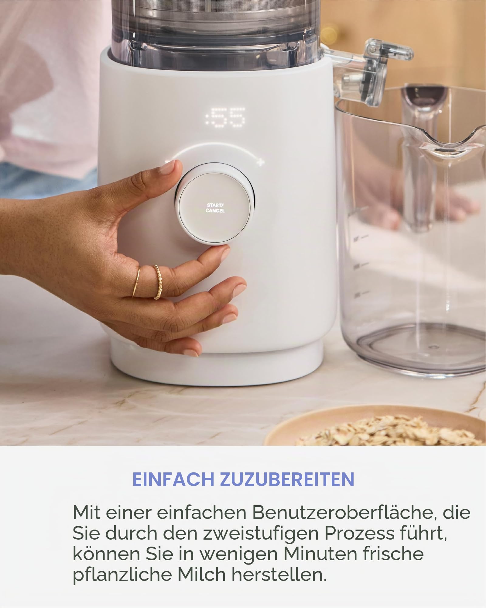 Nama M1 Plant Milk Maker - Hausgemachte Hafer-, Samen- & Nussmilchmaschine - Glatte, cremige Textur Barista-Qualitätsmilch in wenigen Minuten - Mischt & Sieben in einem Behälter - Leicht zu reinigen