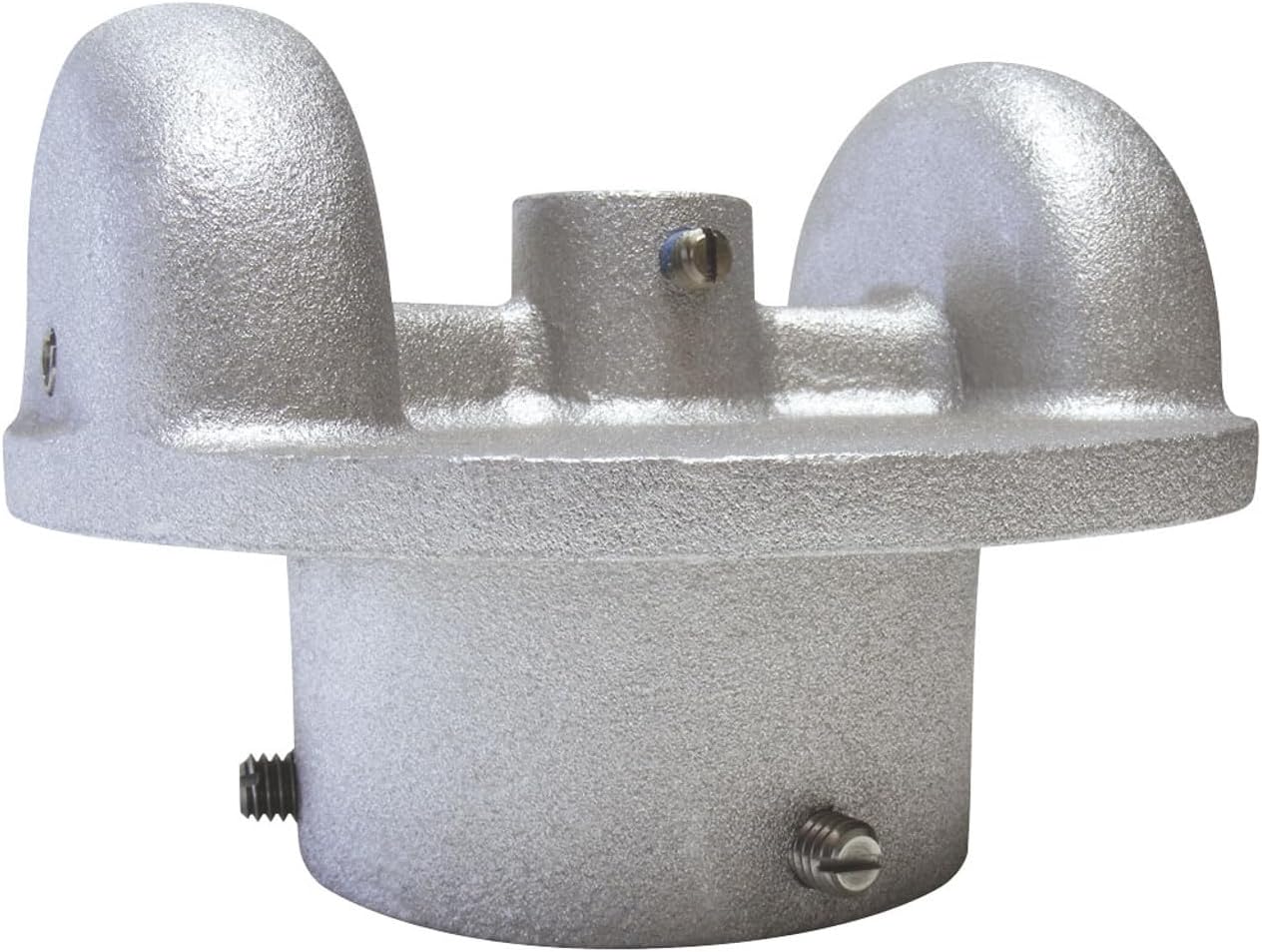 2-3/8 Inch Silver Cast Aluminum External Halyard Stationary Double Pulley Flagpole Truck