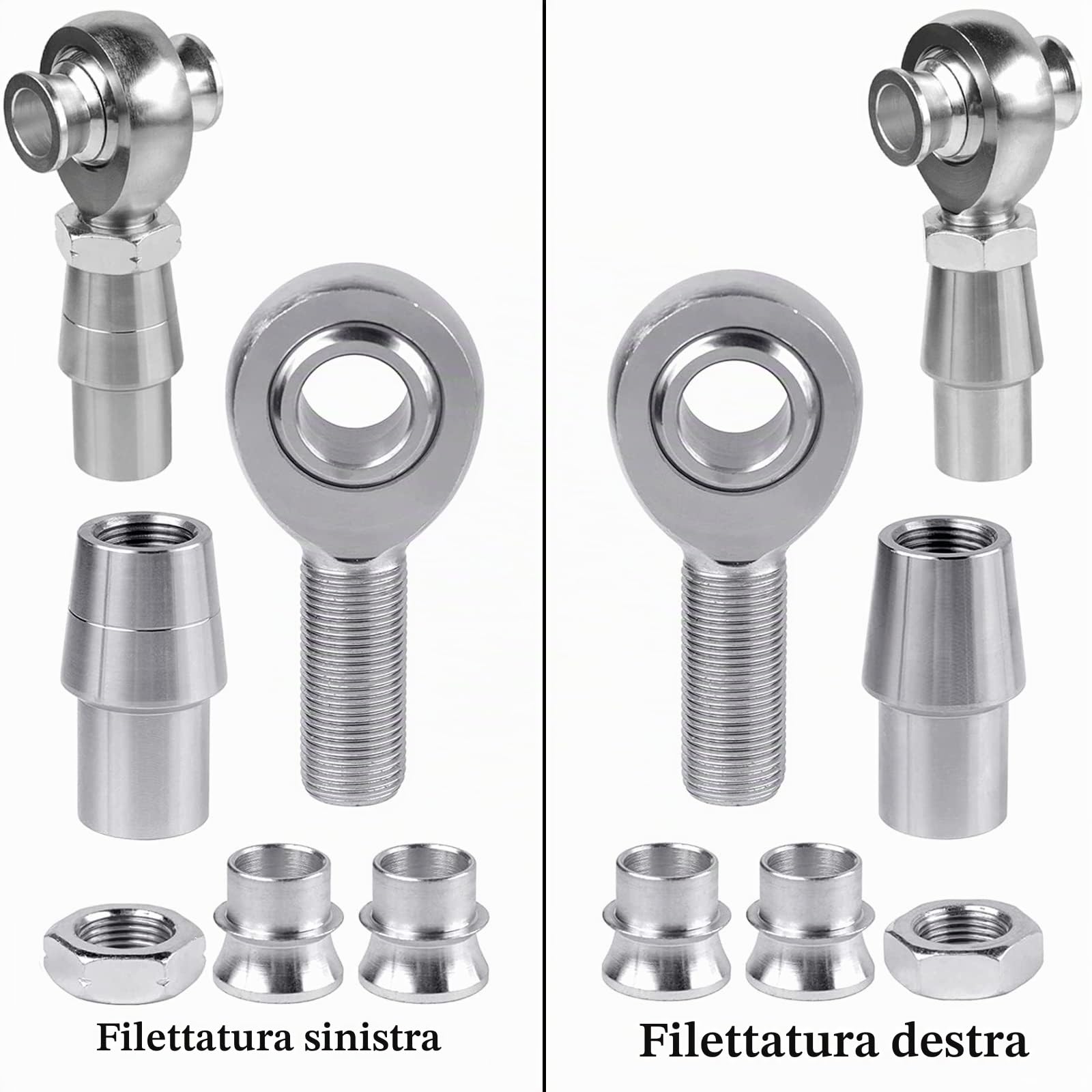 Kit di Estremità Asta con Giunti Heim da 3/4'', Giunti Chromoly da 750'' Kit Panhard Filettatura Destra e Sinistra (Confezione da 4)