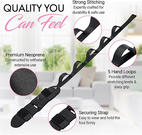 Miniatura 2 de Zenmarkt Estirador de pies y pantorrillas para fisioterapia, correa elástica para fascitis plantar, espolones de talón, caída de pie, tendinitis de