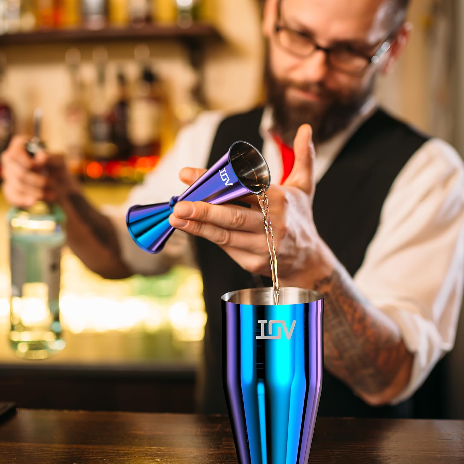 Jigger para bartending, jigger de cóctel doble profesional con folleto de recetas, jigger japonés de acero inoxidable 18/8 de alta calidad, 2 onzas, 1 oz con dimensiones interiores para medir 5