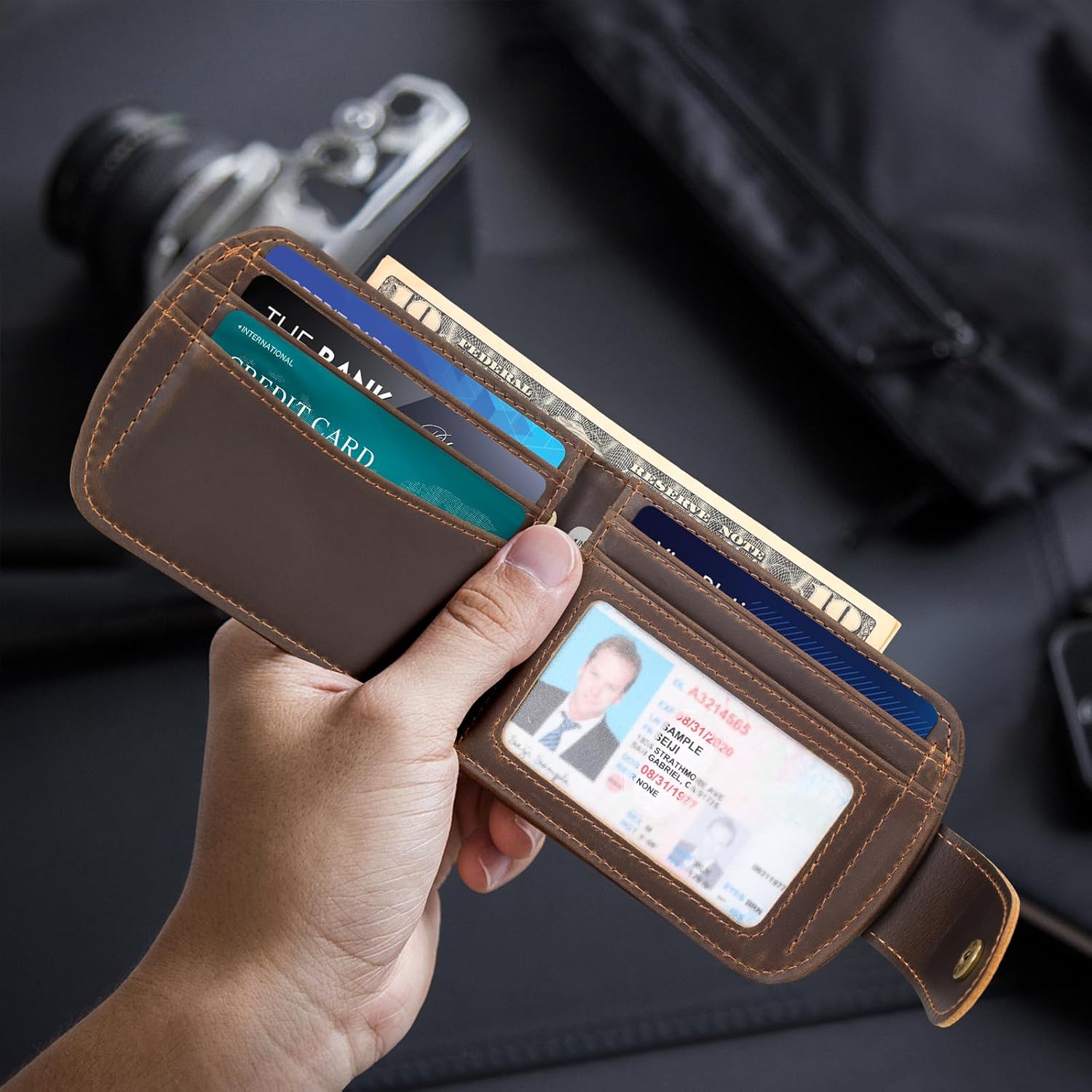 Polare Slim Curve Front Pocket RFID Blocking Italian Real Leather Bifold Wallet for Men - Image 2