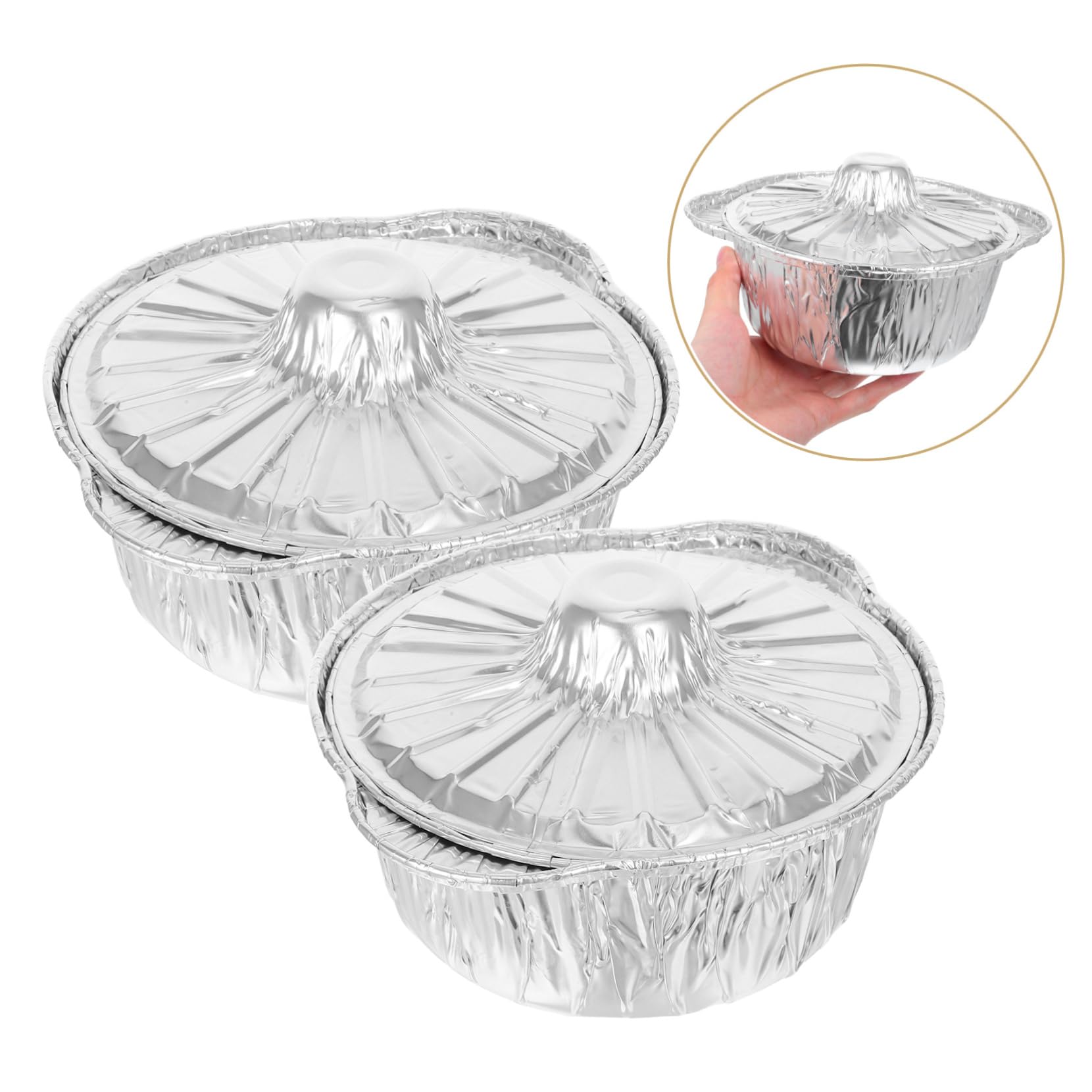 Hemobllo Lot De 6 Barquettes En Aluminium Avec Couvercles Marmite à Soupe Chaude Réutilisable, Ustensiles La Cuisine Camping, Pour Pique-niques, Randonnée Et Réunions En Plein Air