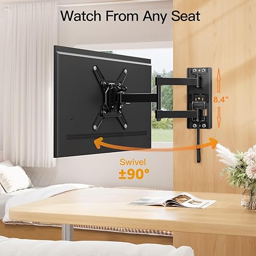 Miniatura 4 de ELIVED Soporte de TV RV para cámper, soporte de pared para TV RV con cerradura para la mayoría de televisores de 13 a 43 pulgadas, giro e