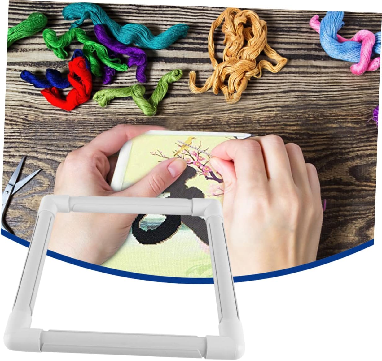 Uonlytech 1Pc Durable Square Clip Frame for Easy Assembly Embroidery and Cross Stitch Tool for DIY Craft Projects and Needlework