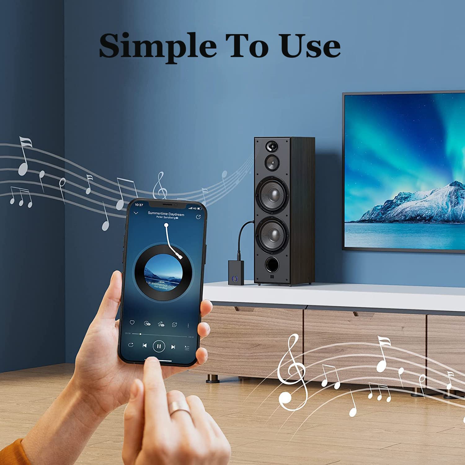 FeinTech Bluetooth 5.0 Audio Transmitter Receiver AptX HD Low Latency Toslink SPDIF, Black