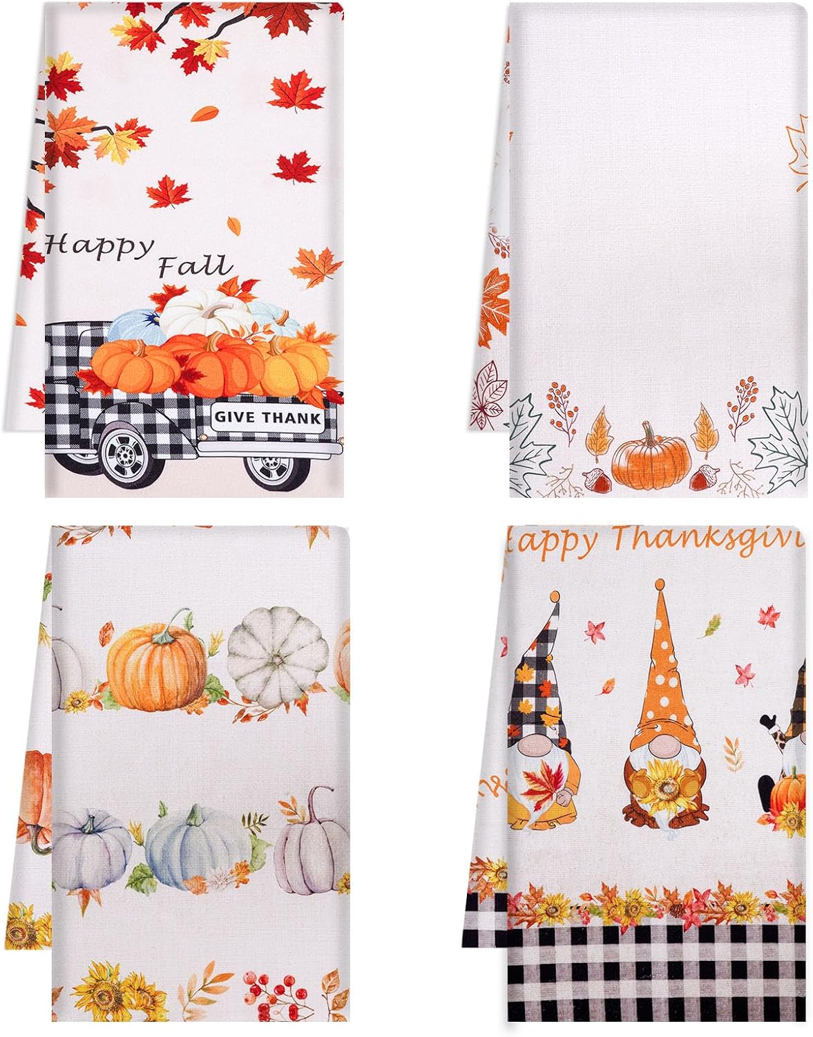 hoyuwak Fall Decorations for Home, 4Pcs Fall Kitchen Towels
